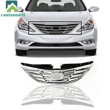 Fit For 2011 2012 2013 Hyundai Sonata Grille Assembly Front Upper Grill Chrome