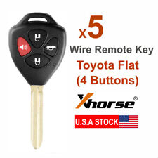 5x Xhorse Wire Remote Key Fit For Toyota Flat 4 Button Triangle Xkto02en For Max