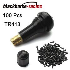 100pcs Tire Valve Stems Tr 413 Snap-in Car Auto Short Rubber Tubeless Tyre