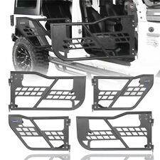 4pcs Off-road Front Rear Tubular Half Doors For 2007-2018 Jeep Wrangler Jk 4dr