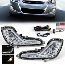 For 2012-2017 Hyundai Accent Front Bumper 2 In 1 Fog Lamp Daytime Running Light