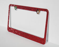 7 Rows Red Color Bling Crystal Rhinestone Metal License Plate Frame