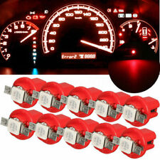 10pcs Red T5 B8.5d 5050 Car Dashboard Instrument Interior Light Bulb Accessories