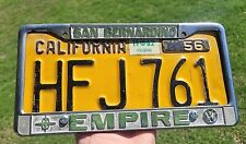 Rare San Bernardino Ca Empire Vw Lincoln Dealership License Plate Frame 56