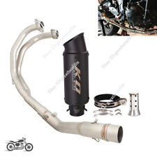 For Yamaha Yzf R3 R25 Mt-03 Mt25 Slip On Exhaust System Front Pipe Black Muffler
