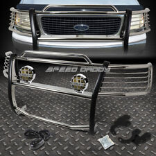 Chrome Brush Grill Guardround Smoke Fog Light For 99-02 Expeditionf150 2wd