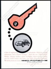 1960 Porsche 356 Car Photo Thinking Of Its Key Graphic Design Vintage Print Ad