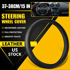 Car Accessories Steering Wheel Cover Black Leather Anti-slip 1538cm Universal