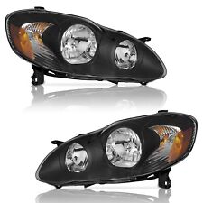 Weelmoto Headlights Pair For 2003-2008 Toyota Corolla Chrome Lamps Left Right