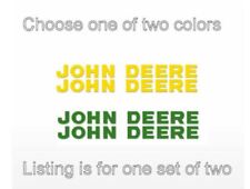John Deere Lettering Premium Vinyl Decal Sticker 2-pack