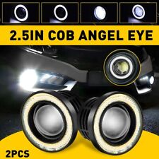Universal White 2.5 Round Projector Led Drl Halo Angel Eyes Fog Lights Lamp 2x