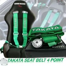 Green Takata Race 4 Point Snap-on 3 Racing Seat Belt Harness Camlock New