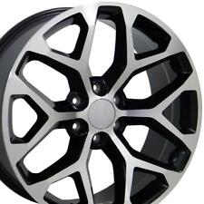 20 Rims Fit Gm Chevy Sierra Silverado Wheels Black Machd 5668 Set Of 4