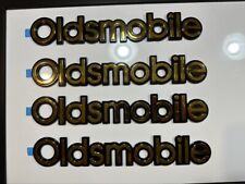 New Gold Plated Rear Emblem Name Plate Oldsmobile Logo 10x1.25 Stick On Badge