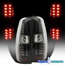 Fits 2007-2012 Chevy Avalanche Tail Lights Led Bar Brake Lamps Black 07-12