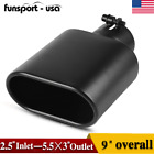 Stainless Steel Square Exhaust Tip Tail Pipe 2.5 Inlet 5.5 X 3 Outlet 9 Long