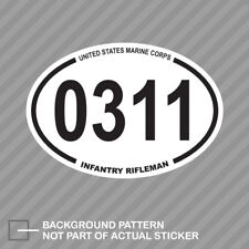 United States Marine Corps Mos 0311 Infantry Rifleman Oval Sticker Usmc Semper