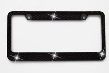 Black Crystal Rhinestones License Plate Frame 7 Rows Special Bling Offer