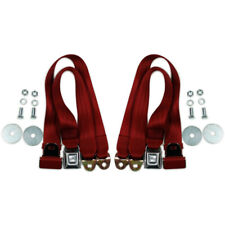 Red Universal 72 Lap Seat Belt W Hardware Hot Street Rod Muscle Classic Pair