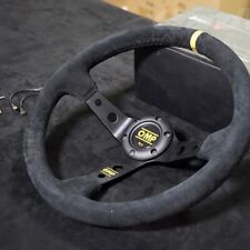 Omp 350mm 14 Suede Leather Black Deep Cone Racing Sport Steering Wheel