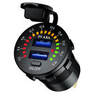 Waterproof Motorcycle Dual Usb Fast Charger Socket Adapter Led Digital Voltmeter