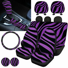 Set Of 11pcs Car Seat Covers Leopard Grain Steering Wheelheadrest Covercoaster