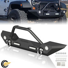 Front Bumper With Built-in Led Lights And For Jeep Wrangler 07-18 Jk Unlimited