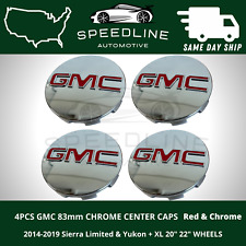 Gmc 83mm Chrome Wheel Center Hub Caps 14-19 For 2014-2019 Sierra Limited Yukon