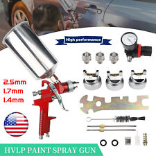 3 Nozzle Hvlp Air Spray Gun Kit Auto Paint Car Primer Detail Basecoat Clearcoat