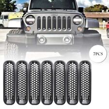 For Jeep Wrangler Jk Front Insert Mesh Grille Grill Trim Cover 2007-2017 Usa