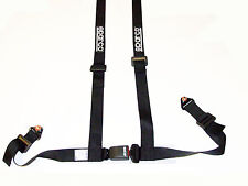 Sparco Racing Street 4 Point Bolt-in 2 Seat Belt Harness Black