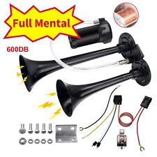 Super Loud Dual Trumpet Air Horn Kit With Compressor For Any 12v Vehicles Trucks