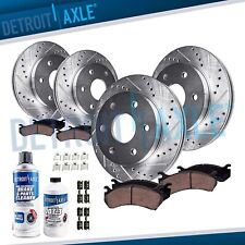 Front Rear Drilled Rotors Ceramic Brake Pads For 2012 - 2020 Ford F-150 6 Lugs