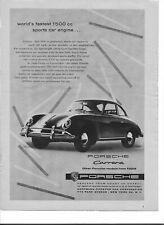 Original 1957 Porsche 356 Vintage Print Ad Advertising