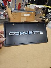 1984-96 Corvette With Silver Letters Logo License Plate. New