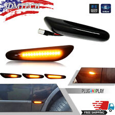 For Bmw 328i Smoked Led Fender Side Marker Light Sequential Turn Signal Lamp X2