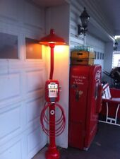 Vintage Eco Air Meter Gas Oil Red Texaco Restored With Light Pole Gas Pump