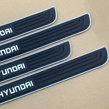 Sliver Trim For Hyundai Rubber Car Door Scuff Sill Cover Panel Step Protector X4