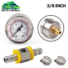 18 Npt Fuel Pressure Gauge 0-140psi W In-line Adapter 38 Oil Pressure Gauge
