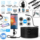 5m Snake Endoscope 8led Borescope 8mm Inspection Usb Camera Scope For Android Pc