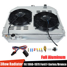 3 Row Radiator Shroud Fanrelay Kit For 1966-1979 Ford F150 F250 F350 Bronco V8