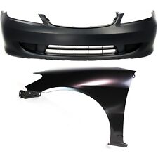 Bumper Cover Kit For 2004-2005 Honda Civic Front Bumper Cover And Fender 2pc