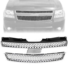 For 07-13 Chevy Avalanche 07-14 Tahoe Suburban Front Bumper Grille Chrome