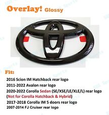 1pc Gloss Black Toyota Logo Overlay Emblem For Scion Avalon Corolla Fj Cruiser
