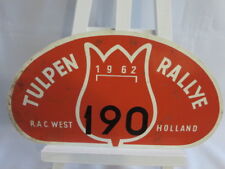 Vintage 1962 Tulpen Rallye Car Club Rally Plate Plaque Sign Metal 190