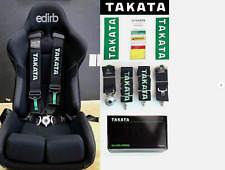 Takata Racing Seat Belt Harness 4 Point Snap-on 3 Cam Lock Black Expedite Ship