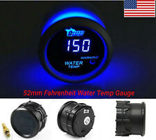 Fahrenheit 248f-104f 2 52mm Blue Digital Led Water Temp Gauge With Temp Sensor