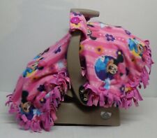 Minnie Mouse Dk Pink Fleece Infant Baby Car Seat Canopy Tentcover Handmade