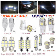 14x Led Interior Lights Bulbs Kit T10 Car Trunk Dome License Plate Lamps 6500k