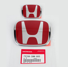 Genuine Style Red Front 003 Rear J01 Badge Emblem For Civic 4d Sedan 2006-2015
